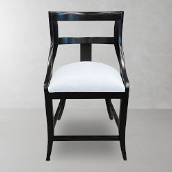 OPEN BOX: Piedmont Counter &amp; Bar Stool, White, Ebony Leg