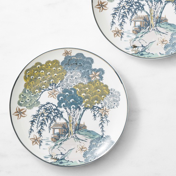 Scalamandré x Williams Sonoma Sea of Trees Salad Plates, Set of 4