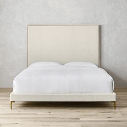 Brooklyn Nontufted Upholstered Bed &amp; Headboard with Nailheads