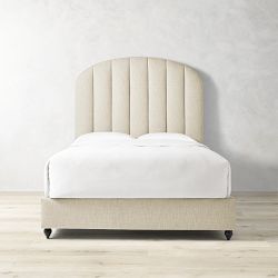 Finsbury Channel-Tufted Upholstered Bed &amp; Headboard