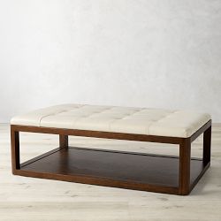 Porte Grid Tufted Rectangular Ottoman (48"-55")