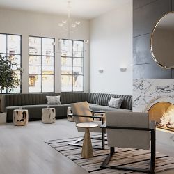 Garbo Upholstered Customizable Banquette &ndash; Vertical Tufting