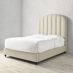Finsbury Channel-Tufted Upholstered Bed &amp; Headboard