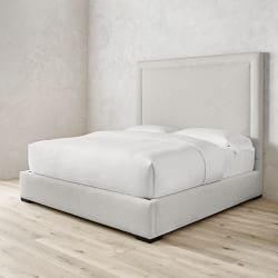 Irving Box-Tufted Upholstered Bed &amp; Headboard