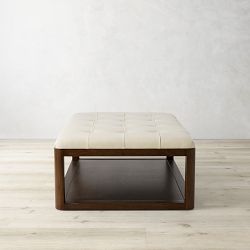 Porte Grid Tufted Rectangular Ottoman (48"-55")