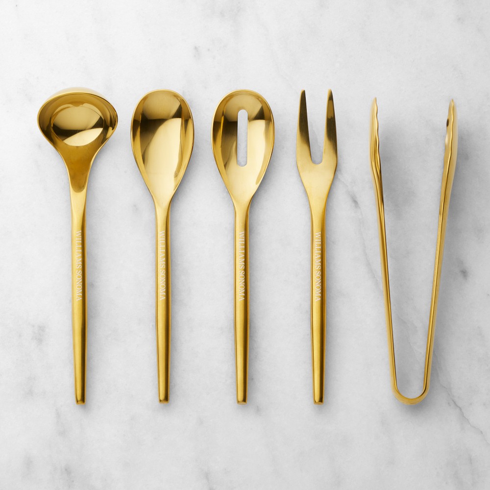 Williams Sonoma Extension Mini Serving Utensils, Set of 5 - Set of 5, Brass
