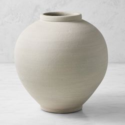 Jeff Leatham x Williams Sonoma Round White Ceramic Vase