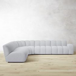 Cypress Right Arm Sectional, Standard, Perennials Performance Basketweave, White