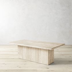 Ortega Travertine Rectangular Coffee Table (48" )