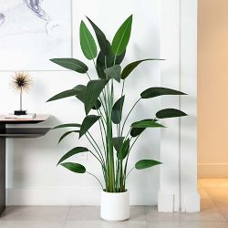 Artificial Sky Bird Tree in White Decorative Planter