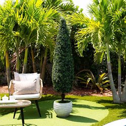 UV Resistant Artificial Boxwood Topiary Cone Tree, 6'