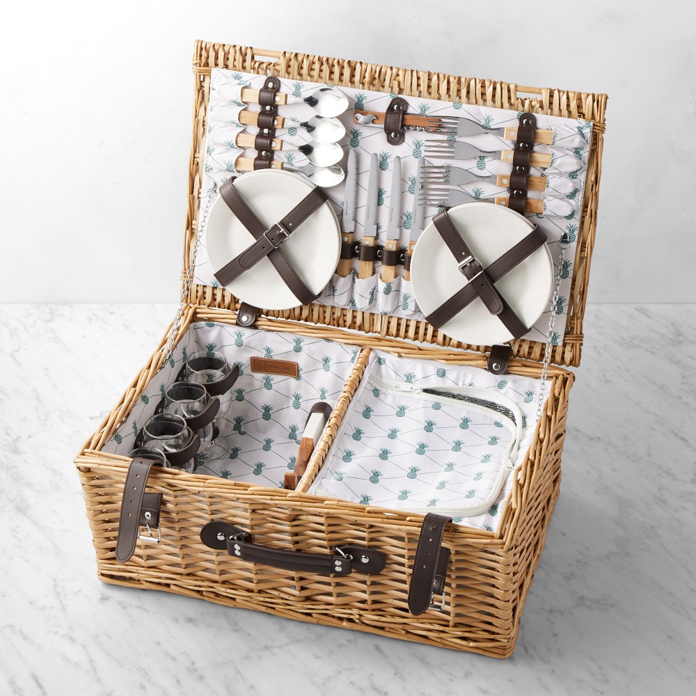 Williams Sonoma Pineapple Picnic Basket - Thumbnail 3