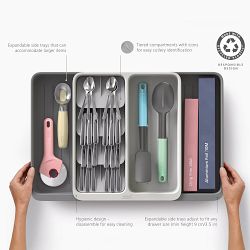 Joseph Joseph DrawerStore™ Expanding Tiered Cutlery, Utensil and Gadget Organizer