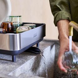 Joseph Joseph Extend Steel Plus Expandable Dish Rack with Wine Glass Holder