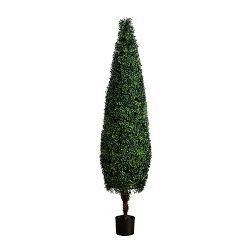 UV Resistant Artificial Boxwood Topiary Cone Tree, 6'