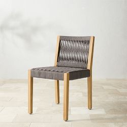 Pasadena Outdoor Teak and Brown Rope Dining Side Chair