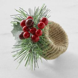 Red Berry Napkin Rings, Set of 4