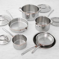 Williams Sonoma Signature Thermo-Clad™ Copper Pro 10-Piece Cookware Set