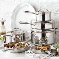 Williams Sonoma Signature Thermo-Clad Copper Pro 10-Piece Cookware Set - Thumbnail 2