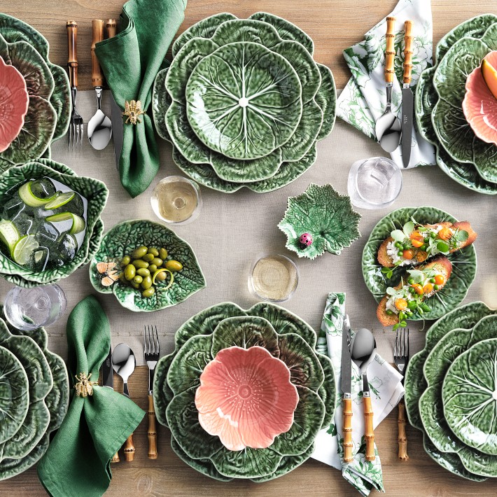Bordallo Pinheiro Cabbage Dinner Plates | Williams Sonoma