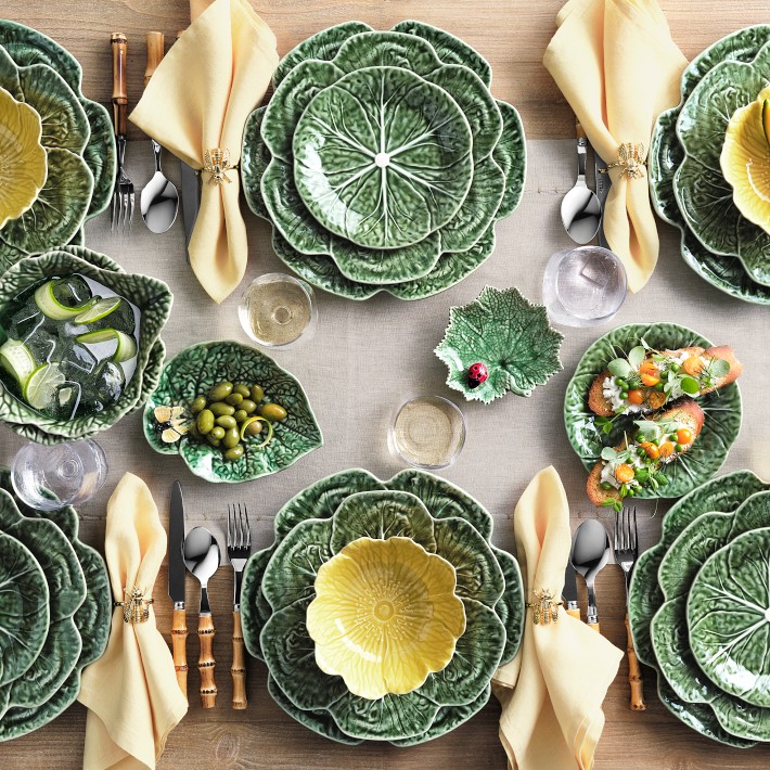 Bordallo Pinheiro Cabbage Chargers | Williams Sonoma