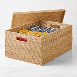 Hold Everything Rattan Lidded Baskets