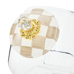 MacKenzie-Childs Mocha Check Cookie Jar