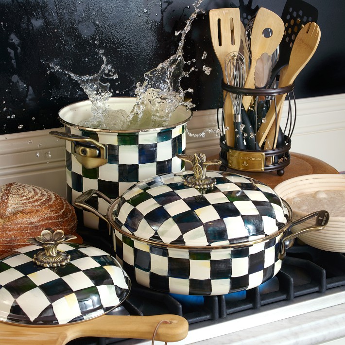 MacKenzie-Childs Courtly Check 7-Qt. Stockpot | Williams Sonoma