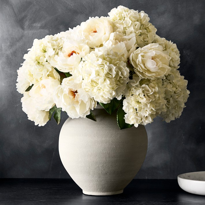 Jeff Leatham Faux White Peony Stems, Set of 12 | Williams Sonoma