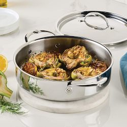 Hestan ProBond Luxe Professional Clad Stainless-Steel Covered Braiser, 3 1/2-Qt.