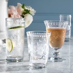 Vintage Etched Tumblers, 9-oz