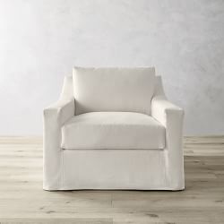 Ghent Slope Arm Slipcovered Swivel Chair