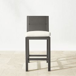 Larnaca Outdoor Slate Metal Counter Stool, Grey