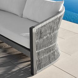 Pasadena Outdoor Metal and Rope Sofa (76")