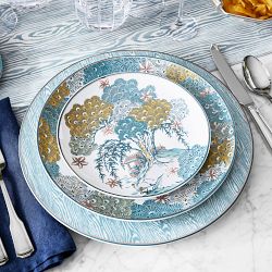 Scalamandré x Williams Sonoma Sea of Trees Dinnerware Collection