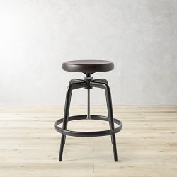 OPEN BOX: Murray Backless Counter Stool, Drifted Brown Oak, Bronze