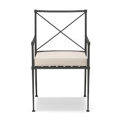 OPEN BOX: Bridgehampton Outdoor Dining Armchair Cushions, Piped, Sunbrella Performance Canvas, Natural