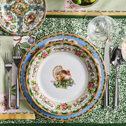 Famille Rose Turkey Appetizer Plates, Set of 4