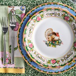 Famille Rose Turkey Salad Plates