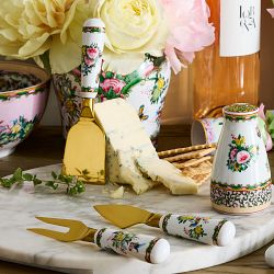 Famille Rose Cheese Knives, Set of 3