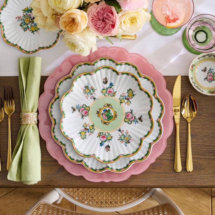Famille Rose Scalloped Dinner Plates, Set of 4 | Williams Sonoma