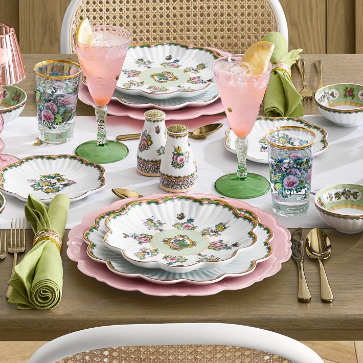 Famille Rose Scalloped Salad Plates, Set of 4 | Williams Sonoma