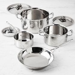 Ruffoni Opus Prima Hammered Stainless-Steel 7-Piece Cookware Set