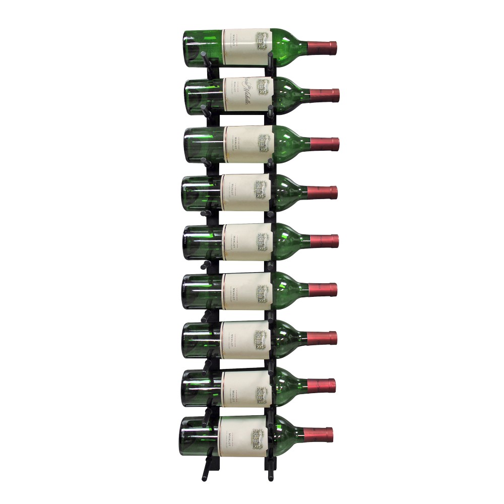 Vinotemp 9-Bottle Modern Peg Wine Rack - Black