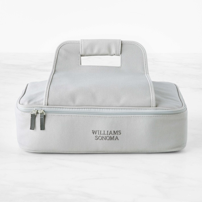 Hold Everything Insulated Small Rectangular Food Carrier, Solid Grey