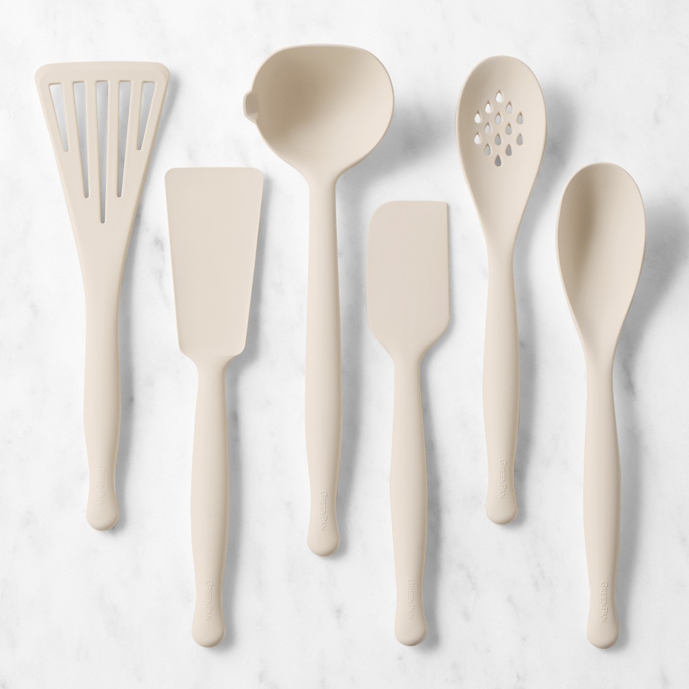 GreenPan™ Premiere Silicone Tools, Set of 6 - 6-Piece Set, Bisque