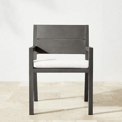 Dining Armchair with Sunbrella Performance Canvas, White Cushion