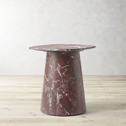 Rosso Levanto Marble Side Table (20")
