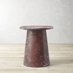 Rosso Levanto Marble Side Table (20")