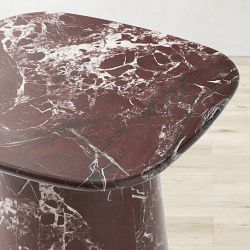 Rosso Levanto Marble Side Table (20")